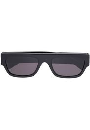 rhinestone logo rectangular-frame sunglasses
