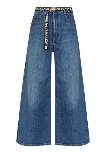 wide-leg logo belted jeans