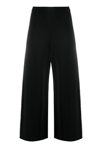 knitted wide-leg cropped trousers