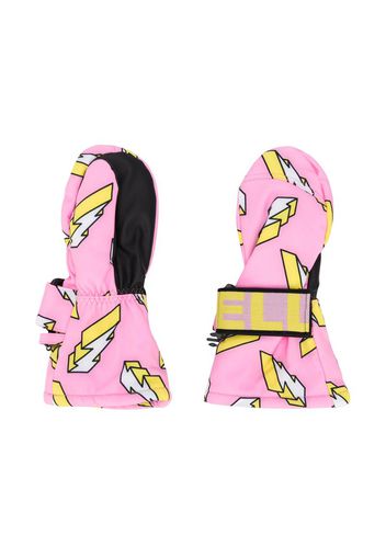 lightning bolt-print ski gloves