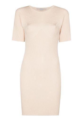 Stella McCartney ribbed knitted mini dress - Toni neutri