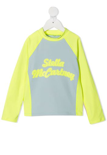 Stella McCartney Kids logo-print long-sleeve top - Blu