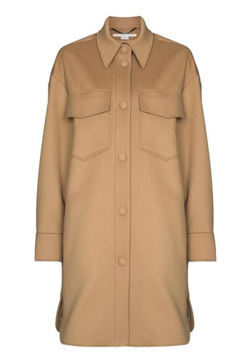 Stella McCartney Kerry button-up wool coat - Marrone