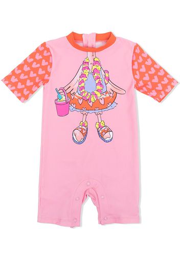 Stella McCartney Kids Costume intero con stampa - Rosa