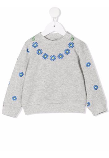 Stella McCartney Kids floral-embroidered sweatshirt - Grigio