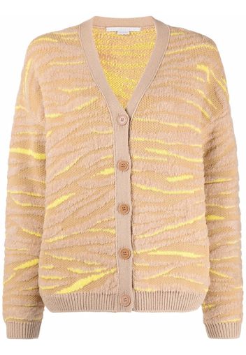 Stella McCartney tiger-pattern knitted cardigan - Toni neutri