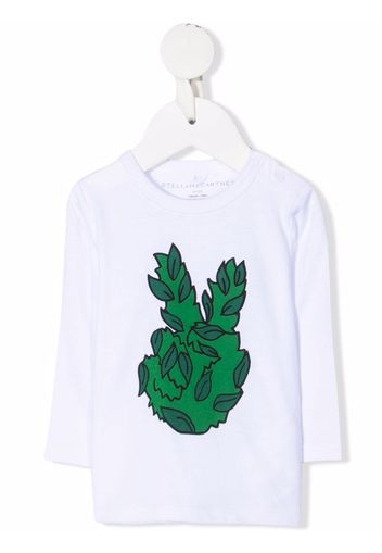 Stella McCartney Kids leaf-print cotton T-shirt - Bianco