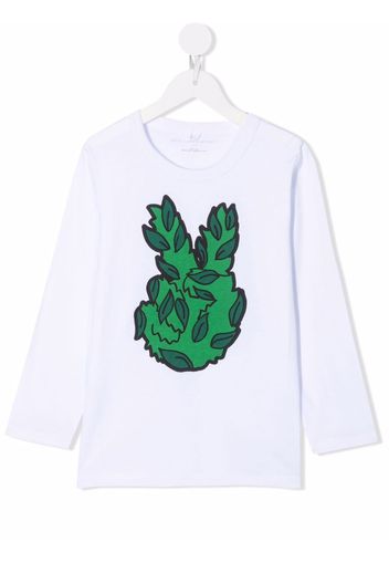 Stella McCartney Kids peace-print sustainable cotton T-shirt - Bianco