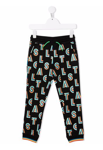 Stella McCartney Kids monogram-print track pants - Nero