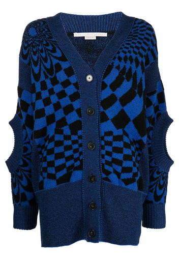 Stella McCartney Cardigan a quadri - Blu