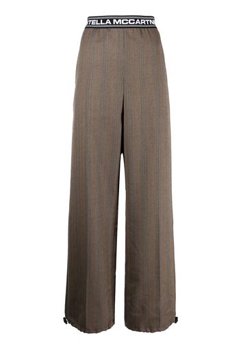 Stella McCartney Pantaloni con logo - Marrone