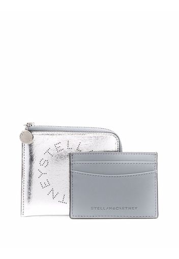 Stella McCartney Stella Logo metallic cardholder - Argento