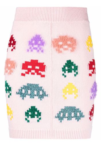 Stella McCartney alien intarsia-knit mini skirt - Rosa