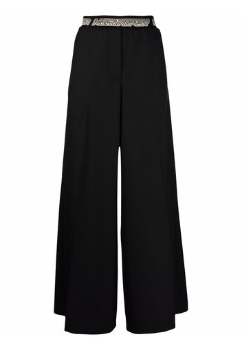 Stella McCartney logo waistband palazzo trousers - Nero