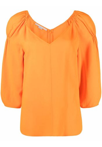 Stella McCartney cropped puff-sleeve blouse - Arancione