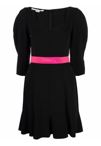 Stella McCartney puff-sleeve belted dress - Nero