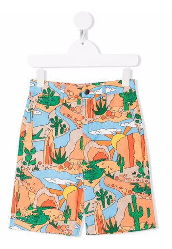 Stella McCartney Kids graphic-print organic cotton shorts - Arancione