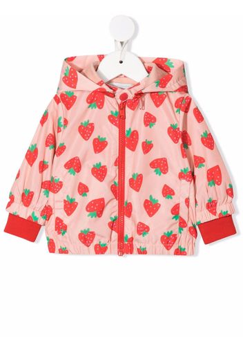 Stella McCartney Kids strawberry-print hooded jacket - Rosa