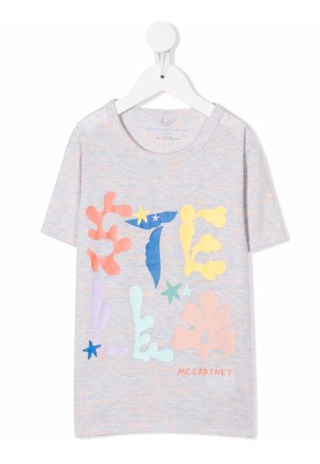 Stella McCartney Kids logo crew-neck T-shirt - Grigio