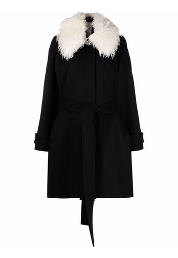 STELLA MCCARTNEY Cappotto con colletto in finta pelliccia - Nero