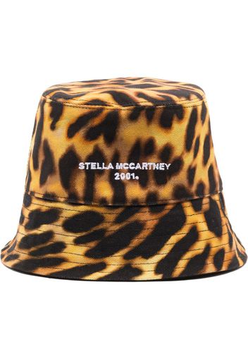 Stella McCartney 2001-logo leopard-print bucket hat - Giallo