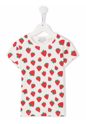 Stella McCartney Kids strawberry-print short-sleeved T-shirt - Bianco
