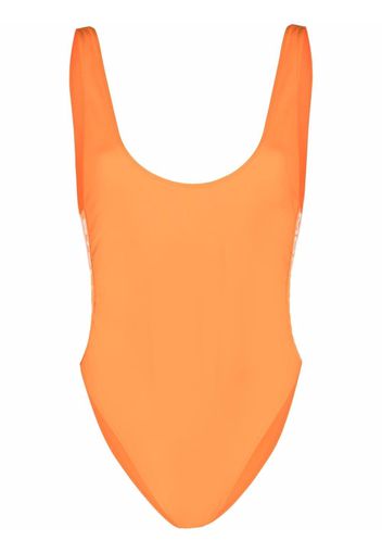 Stella McCartney logo tape swimsuit - Arancione