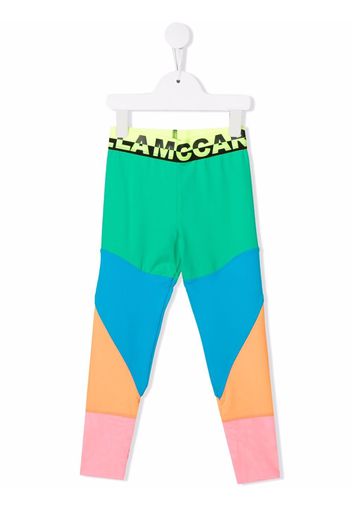 Stella McCartney Kids Leggings con design color-block - Verde