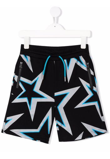 Stella McCartney Kids star-print cotton shorts - Nero