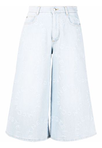 Stella McCartney Stella Logo distressed denim culottes - Blu