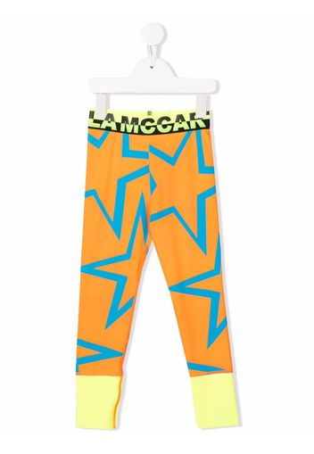 Stella McCartney Kids star-print panelled leggings - Arancione