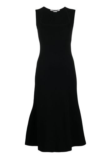 Stella McCartney square-neck sleeveless flared dress - Nero