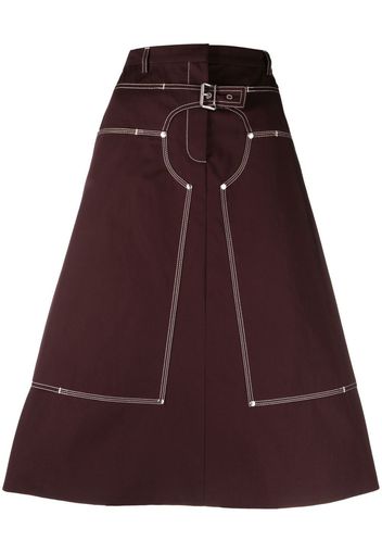 Stella McCartney buckle-fastening cotton skirt - Marrone