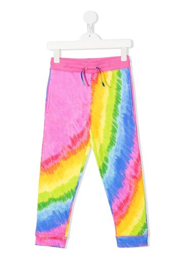 Stella McCartney Kids rainbow-print cotton track-pants - Rosa