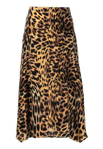 Stella McCartney Naya cheetah-print midi skirt - Marrone