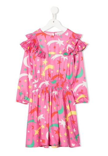 Stella McCartney Kids space-print ruffled dress - Rosa