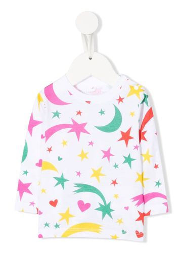 Stella McCartney Kids shooting-star long-sleeve T-shirt - Bianco