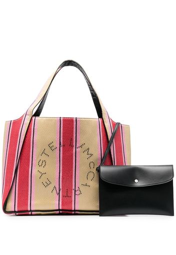 Stella McCartney Borsa tote a righe - Toni neutri