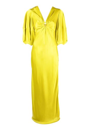 Stella McCartney ruched-detail V-neck gown - Giallo