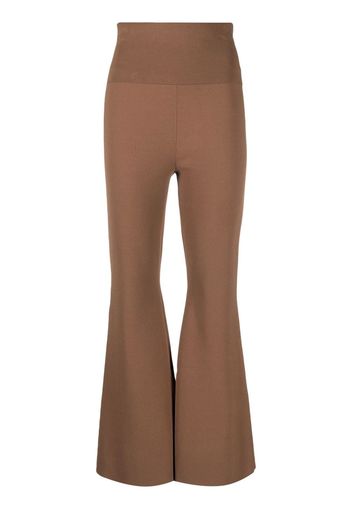 Stella McCartney Pantaloni svasati a vita alta - Marrone