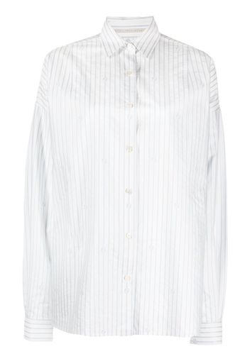 Stella McCartney stripe-print long-sleeved shirt - Bianco