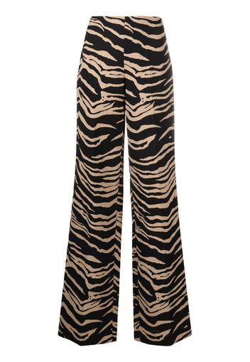 Stella McCartney high-waisted contrasting colour trousers - Marrone