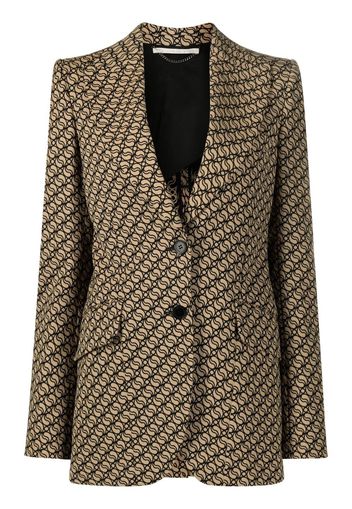 Stella McCartney Blazer monopetto S-Wave con effetto jacquard - Marrone