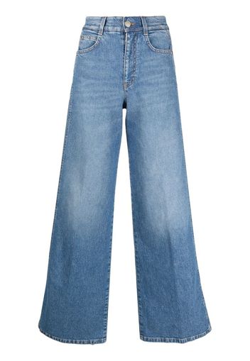 Stella McCartney logo-tape wide-leg jeans - Blu