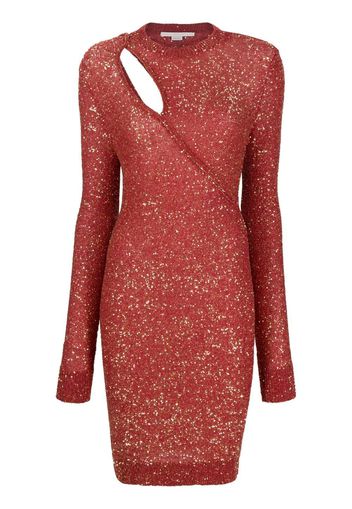 Stella McCartney sequin-embellished cut-out dress - Rosso