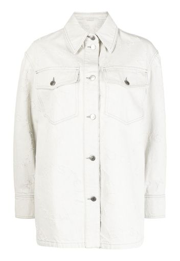 Stella McCartney Camicia denim con ricamo - Bianco