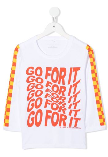 Stella McCartney Kids slogan-print long-sleeved T-shirt - Bianco