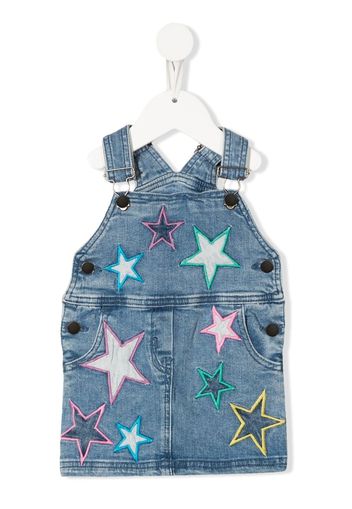 Stella McCartney Kids embroidered-star patch pinafore dress - Blu