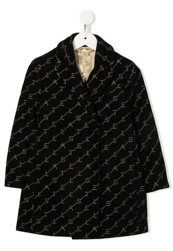 Stella McCartney Kids logo-print single-breasted coat - Nero