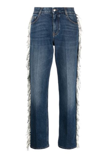 Stella McCartney fringe-detail straight-leg trousers - Blu